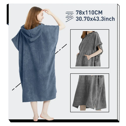 Poncho da surf Asciugamano Poncho Asciugamano ad asciugatura rapida Felpa con cappuccio Abito da spiaggia in microfibra Poncho fasciatoio Asciugamano da bagno Poncho da spiaggia per adulti