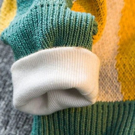 Graphic Crewneck Knitted Sweaters for Men Round Collar Man Clothes Brown Pullovers Cheap Order Spring Autumn T Shirt Baggy Tops