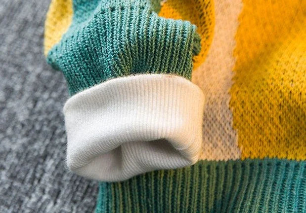 Graphic Crewneck Knitted Sweaters for Men Round Collar Man Clothes Brown Pullovers Cheap Order Spring Autumn T Shirt Baggy Tops