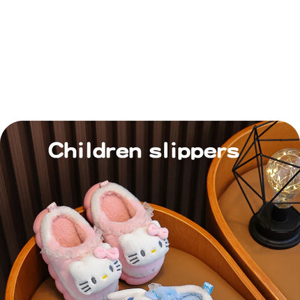 Winter Family Plush Slippers, Parent-Child Match Cartoon Indoor Home Shoes, Cozy Cotton-Lined Non-Slip Slides for All Ages