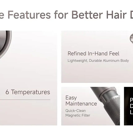 Laifen Swift 4 High-Speed Hair Dryer Intelligent Temperature Control Ultra-Fast Drying 400m Negative + 70m Positive Ions Comprehensive Hair Protection