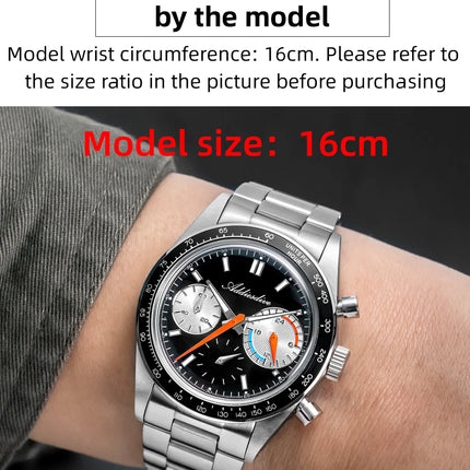 ADDIESDIVE 37mm Watch For Men Chronograph 10Bar Diver BGW9 Luminous Bubble Mirror Glass AD2539 Aluminum Ring VK63 Quartz Watches