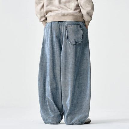 Pantaloni in Denim Primaverili da Uomo, Jeans Larghi Casual Lavati Stile Streetwear, Pantaloni Moda Y2K Oversize Harajuku Punk a Vita Alta