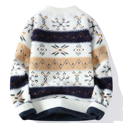 High Quality Sweater New Fashion Trend Printed Thickened Warm Knitted Sweater Autumn/winter Men's Casual Loose Sports top