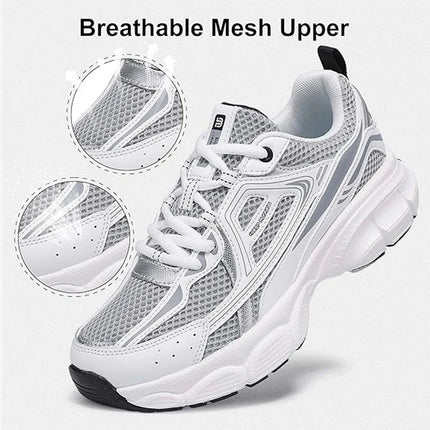 Baasploa Scarpe da corsa retrò da donna Scarpe da jogging sportive con lacci in rete da esterno Scarpe casual leggere e traspiranti antiscivolo da donna