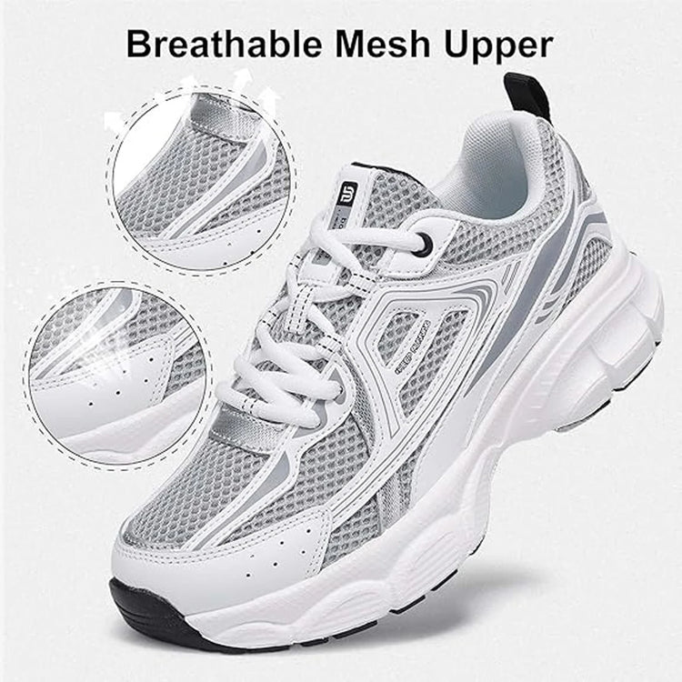 Baasploa Scarpe da corsa retrò da donna Scarpe da jogging sportive con lacci in rete da esterno Scarpe casual leggere e traspiranti antiscivolo da donna