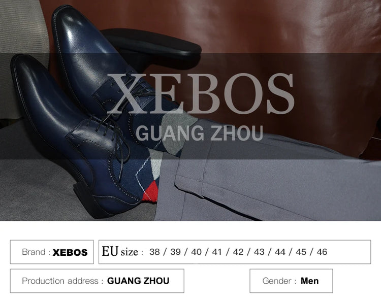Luxury Autumn Winter Men's Leather Oxford Shoes Plaid Pattern Natural Genuine Leather Lace-up Sneakers Business Casual Shoes