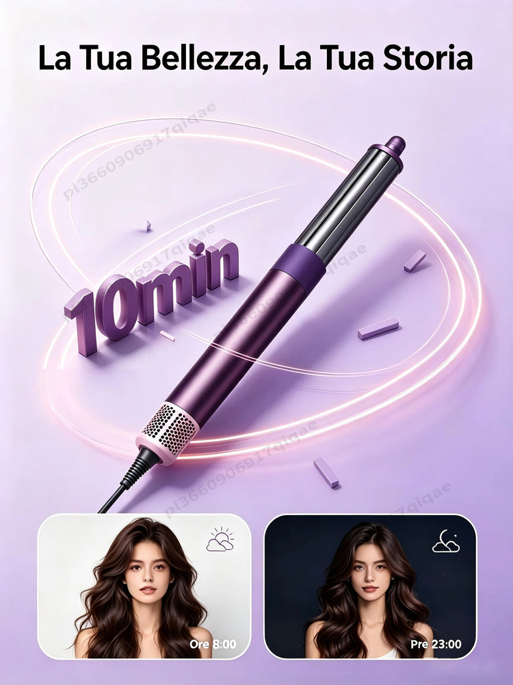 SenCiciMen Hair Dryer Brush 6 in 1 Hair Styler Negative Ion Blow Dryer Brush Set - 110,000 RPM High - Speed Hot Air Brush Air Styler Curling Wrap Air Curler,Curling Iron Hair Styling Tool for Straight Curl Drying Smoothing Gi