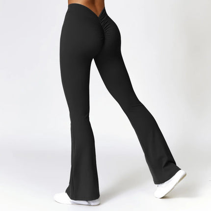 High Waist Flare Leggings Yoga Pants Women Wide Leg Pants Women Gym Workout Fitness Sports Flared Pants Latin Dance Trousers PlatiNum