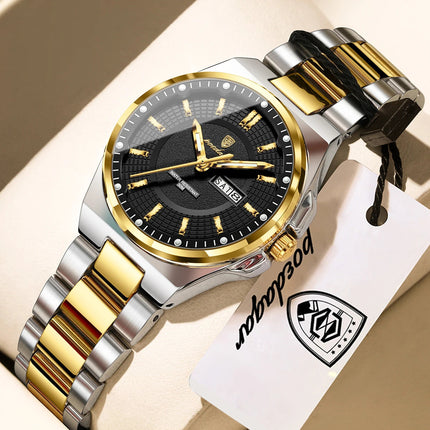 Orologio da Donna POEDAGAR Elegante con Data e Giorno della Settimana, Movimento al Quarzo, Acciaio Inossidabile, Luminoso e Impermeabile platinumshop