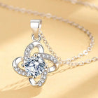 Nuova Collana in Argento Sterling 925 con Pendente in Zirconia 5A per Donna, Gioielli da Matrimonio, Accessori Raffinati, Catena alla Moda, Regalo per Feste PlatiNum