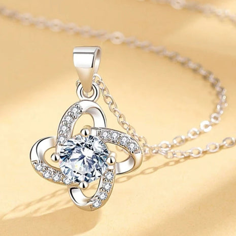 Nuova Collana in Argento Sterling 925 con Pendente in Zirconia 5A per Donna, Gioielli da Matrimonio, Accessori Raffinati, Catena alla Moda, Regalo per Feste PlatiNum