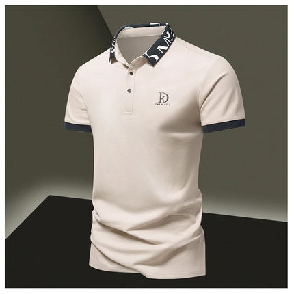 Men's fashionable summer POLO ice silk quick-drying T-shirt short-sleeved solid color loose fit business collar