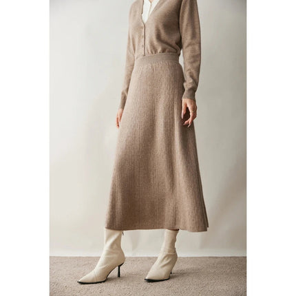 Choice New 100% Cashmere Skirt Women Long Skirt Autumn Winter Office Lady Soft Cashmere A Line Skirt Simple Grace Cashmere Dress PlatiNum