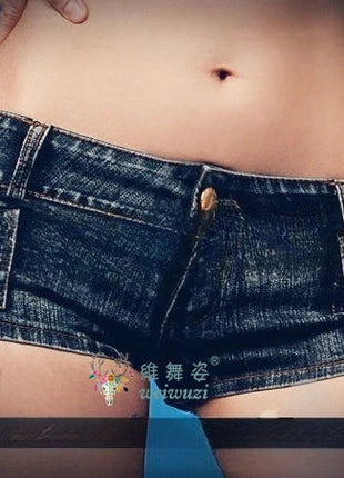 Charming Button Low Waist Denim Shorts Women Clothing Fashion Jeans Super Shorts NightClub DJ Pole Dance DS Party Hot Pants PlatiNum