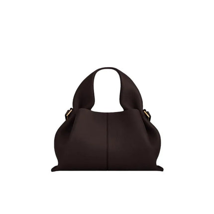 Borsa a Tracolla Cloud Dumpling da Donna, Borsa a Spalla Minimalista di Lusso in Vera Pelle Composita di Vacchetta, Piccola Dimensione