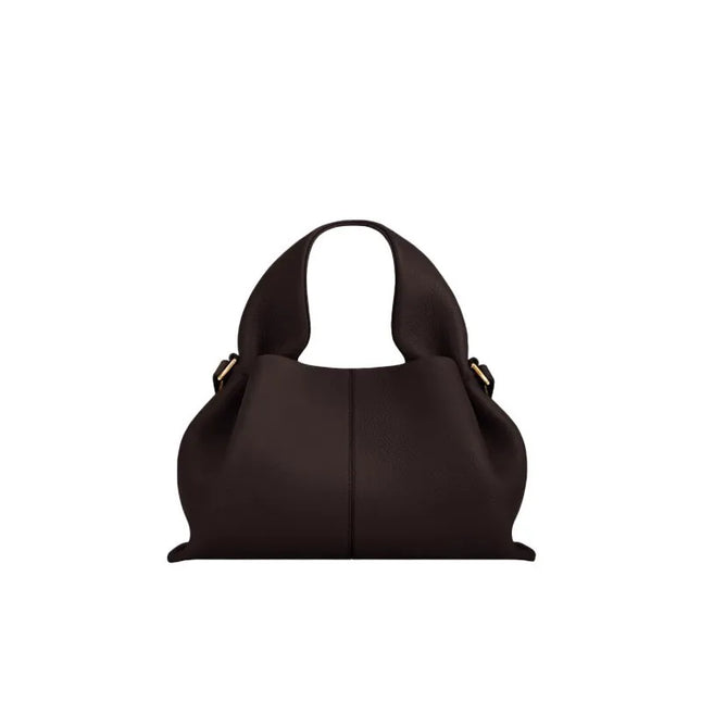 Borsa a Tracolla Cloud Dumpling da Donna, Borsa a Spalla Minimalista di Lusso in Vera Pelle Composita di Vacchetta, Piccola Dimensione