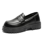 Mocassini STRONGSHEN scarpe da uomo in pelle con suola spessa scarpe da lavoro formali nere in stile britannico scarpe Casual Slip-On di lusso di moda