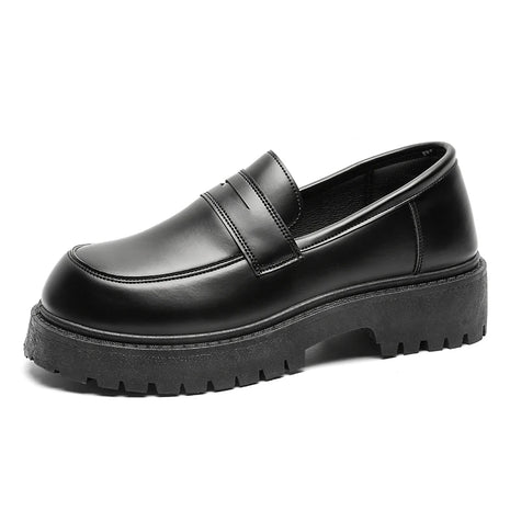 Mocassini STRONGSHEN scarpe da uomo in pelle con suola spessa scarpe da lavoro formali nere in stile britannico scarpe Casual Slip-On di lusso di moda