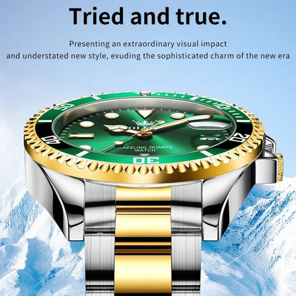 OLEVS 5885 Orologio da uomo Orologio al quarzo impermeabile di marca originale Cinturino in acciaio inossidabile Data automatica Orologi da regalo da uomo per uomo platinumshop
