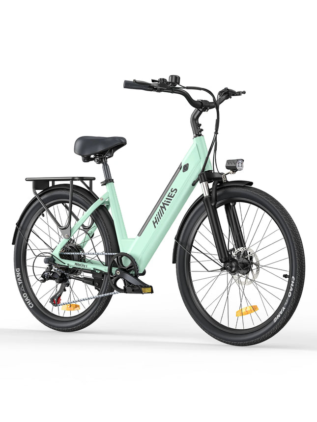 HillMiles MileCity 1 26" Step-Through Electric Bicycle, E-Bike with 120km Range, 250W Motor, 36V 13Ah Battery, 25km/h Max Speed, 7-Speed Gear, Disc Brakes, Urban Electric Bicycle