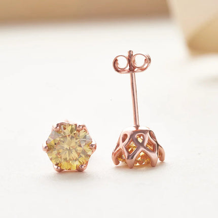Real 1 CT D Color Moissanite Stud Earrings For Women Top Quality 925 Sterling Silver Sparkling Wedding Jewelry PlatiNum