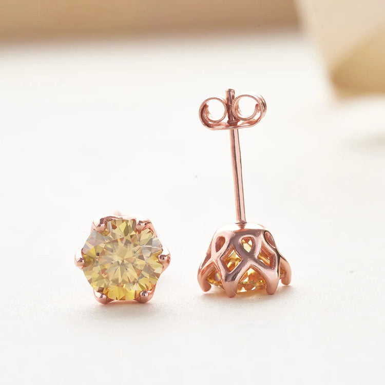 Real 1 CT D Color Moissanite Stud Earrings For Women Top Quality 925 Sterling Silver Sparkling Wedding Jewelry PlatiNum