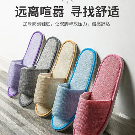 5 pairs/lot men women disposable hotel slippers guest cotton slides home travel SPA slipper hospitality cheap indoor slip-on