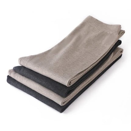 Wool Knitted Women Leggings 2024 Autumn Winter Elastic High Waist Casual Soft Warm Comfortable Trousers Ankle-Length Solid Pants PlatiNum