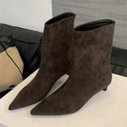 New Vintage Pointed Toe Women Ankle Boots Designer Thin Low Heel Short Boots Modern Botas Autumn Winter Fashion Zapatos De Mujer