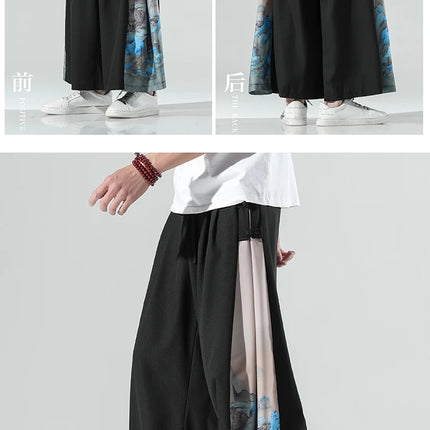 Nuovi pantaloni da uomo e da donna Chinoiserie moda giapponese pantaloni sportivi da uomo larghi di grandi dimensioni abbinati a pantaloni larghi di grandi dimensioni