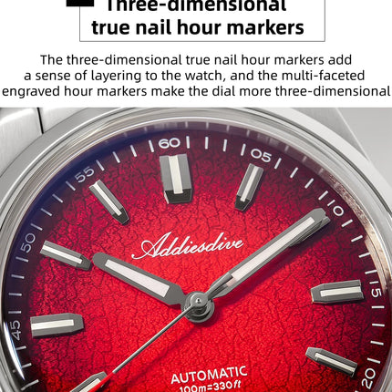 ADDIESDIVE New 2026 Luxury Men's Mechanic Quartz Analog Watch Super Luminous Steel Watch 10Bar Bubble Glass Personalized Watches