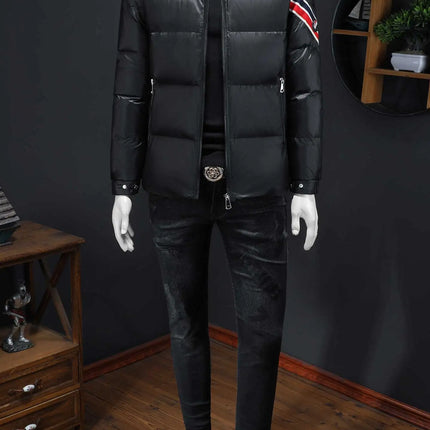 New Men's Short Down Jacket Korean Style Trendy stand collar Winter Coat Fashionable Stylish Warm Puffer Jacket