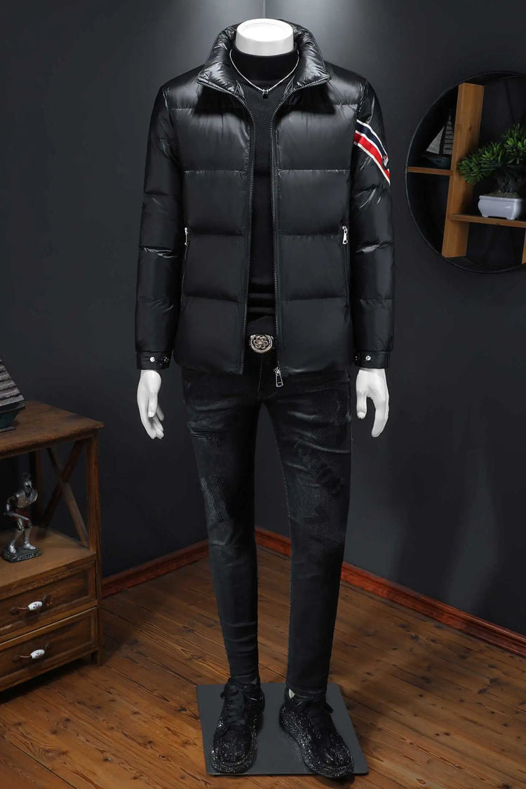 New Men's Short Down Jacket Korean Style Trendy stand collar Winter Coat Fashionable Stylish Warm Puffer Jacket