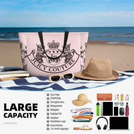 Y2k Juicy Couture Crest Beach Tote Bag Gym Yoga Duffle Bag Large Tote Bag Women's Travel Bag Fitness Bag