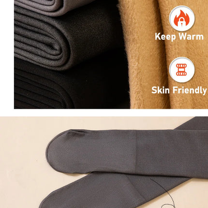 Women's Thermal Tights Fleece Lined Warm Winter High Waist Sexy Translucent Black Tights Thermal Legging Tights for Women