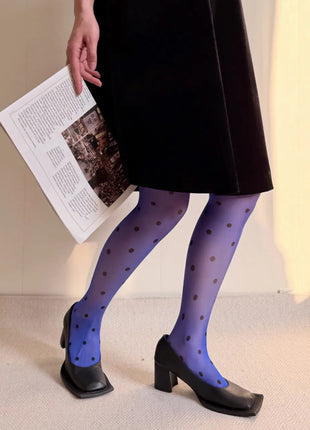 Calze in Seta a Pois Grandi Colorate, Sexy Stampa a Pois, Ultra Sottili, Collant da Donna, Accessori per Gonna JK