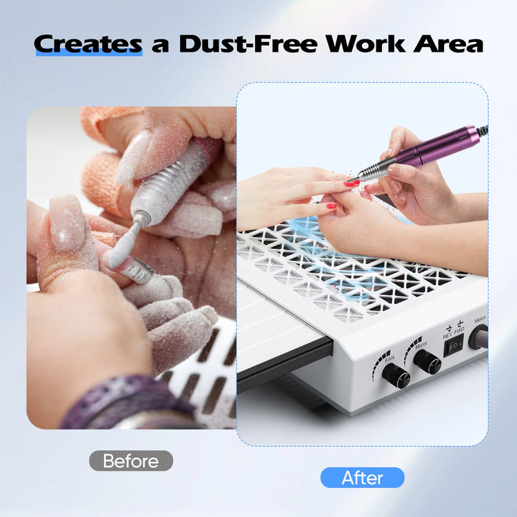 4 In 1 Electric Nail Sander, 30000 RPM Powerful Vacuum Cleaner 80W, 6W Rotating LED Light, Quiet, With Drill Bits And Sanding Bands Dust Brush For Salon Home Nail DIY Use, 220V EU Plug