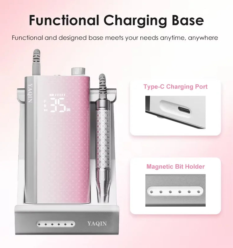 Brushless Nail Drill Professional Acrylic Gel Remover 35k RPM Nail Polish Machine Pedicure Polishing Tools