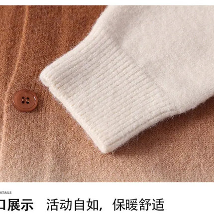 Legible Autumn and Winter Casual Sweater Men Loose Knitted Cardigan Male Round Neck Collar Sweatercoats Man