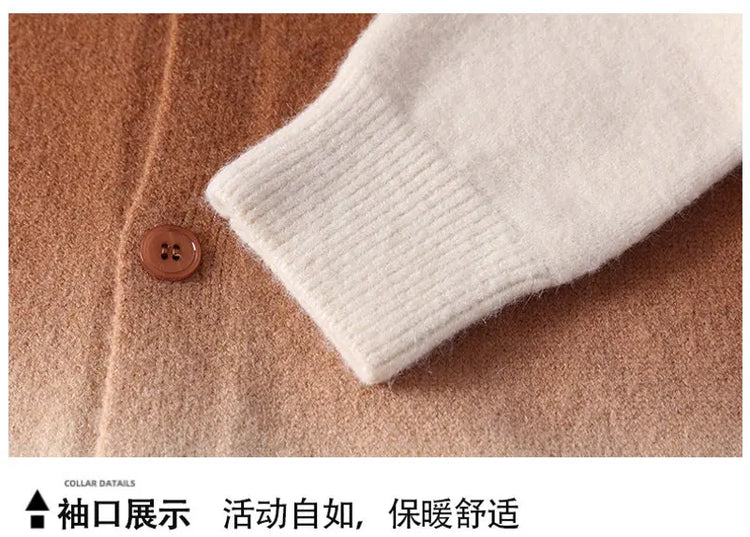 Legible Autumn and Winter Casual Sweater Men Loose Knitted Cardigan Male Round Neck Collar Sweatercoats Man