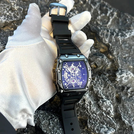 Orologio da uomo leggero marchio di lusso quadrante barile di vino orologio sportivo alla moda con bagliore notturno orologio calendario Reloj L146 platinumshop