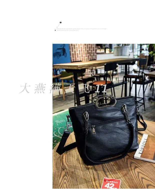 2025 new Genuine Leather Women's Handbags Fashion Soft Lady Tote Bag Shoulder Messenger Bag Large Capacity Portable Rivet Bags