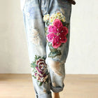 Jeans alla Moda 2026 per Donna, Pantaloni Estivi Casual in Denim con Ricami Floreali, Eleganti Nuovi Pantaloni Harem Larghi per Signore