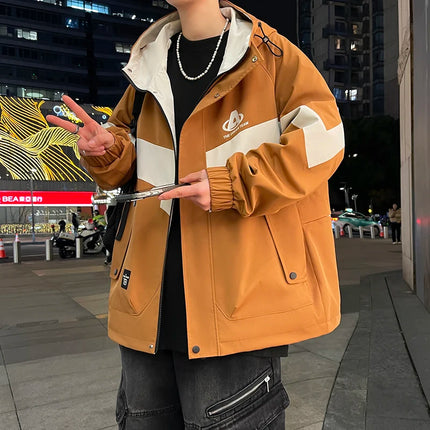 New Arrival Men's Hooded Jackets 2026 Spring Autumn Outdoor Loose Casual Coats Youth Streetwear Plus Size M-4XL Tops Clothing