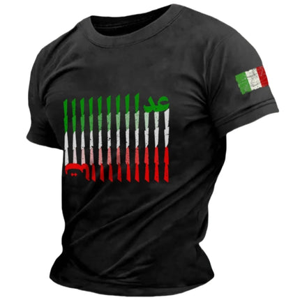 Italian Flag Simple Graphic T-shirt Fashion Summer Short Sleeve O-Neck 3D Printed T-shirts Casual Streetwear Oversized Men's T-shirt