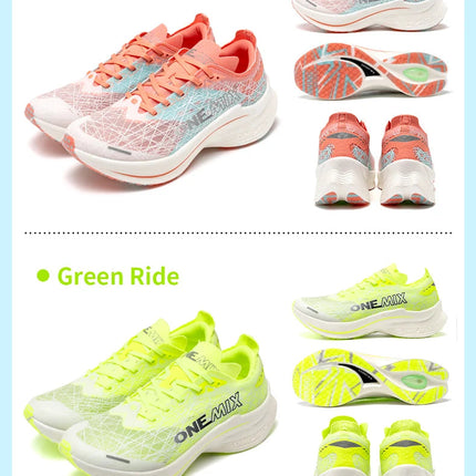 ONEMIX Scarpe da corsa con piastra in carbonio per uomo Assorbimento degli urti Scarpe sportive ultraleggere Rimbalzo Scarpe da ginnastica da maratona per donna all'aperto PlatiNum