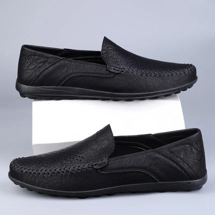 Scarpe da uomo Casual in pelle scavano mocassini da uomo traspiranti Slip on scarpe da guida mocassini da uomo italiani di lusso Plus Size 38-47