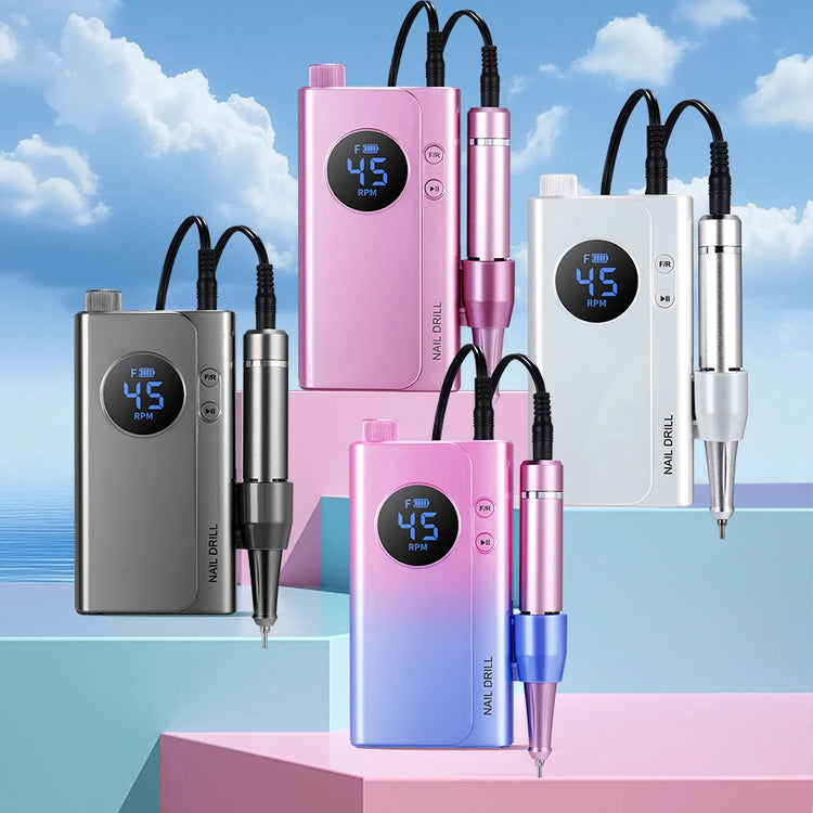 Professional Nail Drill 45000 RPM: Portable Diamond Nail Drill Kit Rechargeable 4500 MAh Battery Electric Nail File For Thick Acrylic Nails With Ceramic Nail Drill Bits Sanding Bands Nail Tech Salon&Home Use For All Festival