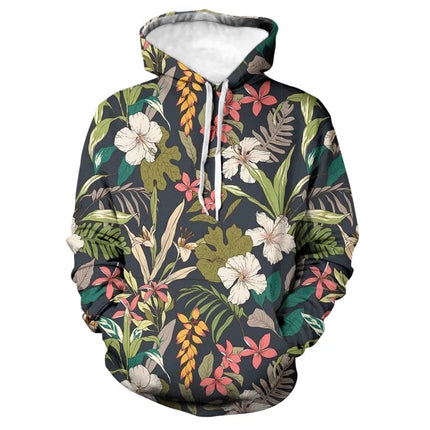 Fashion Rose Floral Hoodies Flower 3D Print Men Women Hip Hop Streetwear Hooded Sweatshirts Oversized Pullovers Top Man Clothing